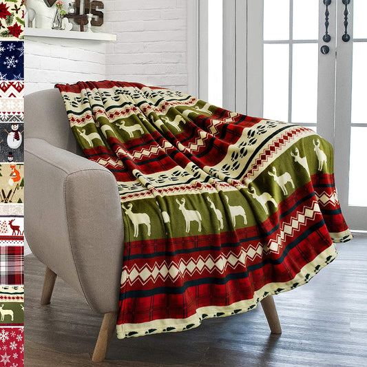 Christmas Throw Blanket Holiday Fleece 