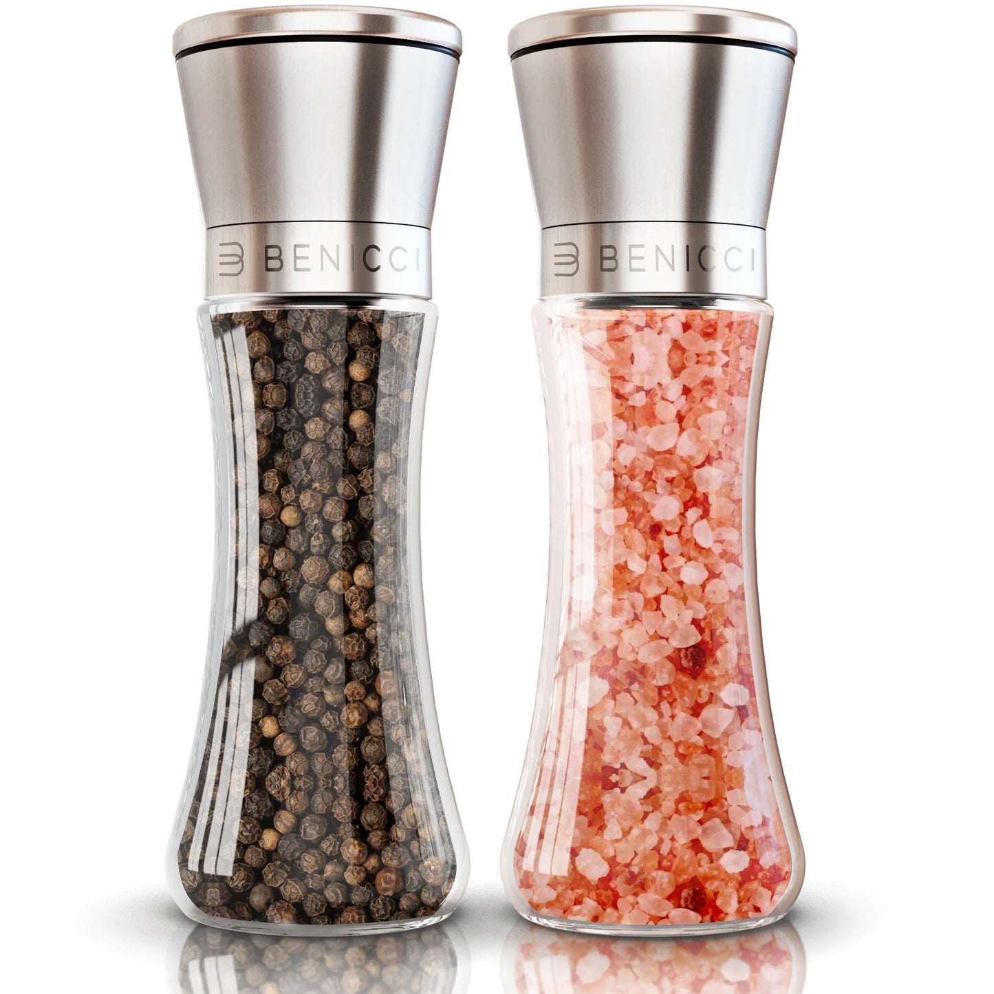 Refillable-  Benicci Stainless Steel Salt & Pepper Grinders